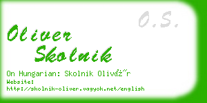oliver skolnik business card